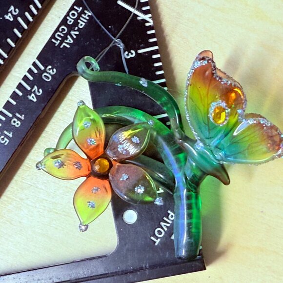 VTG Ashton Drake Butterfly Rainbow Glass Ornament Gift Meadow Magic Whimsical Ar - Picture 8 of 13